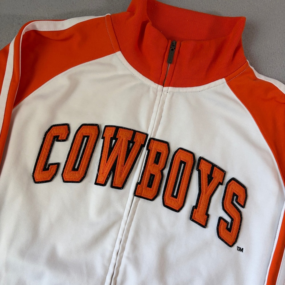 Colosseum Oklahoma State OSU Cowboys Track Jacket Mens Large Orange White - Picture 6 of 7